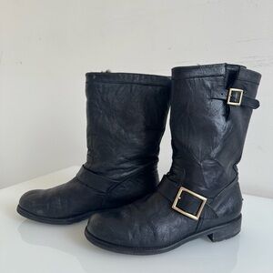 Jimmy Choo Paris edition Fur lined Boots 9.5